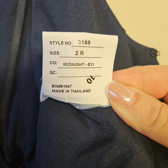 Dessy Collection Midnight Sleeveless Satin Gown Size 2R NWT Corset Holiday - Picture 7 of 11